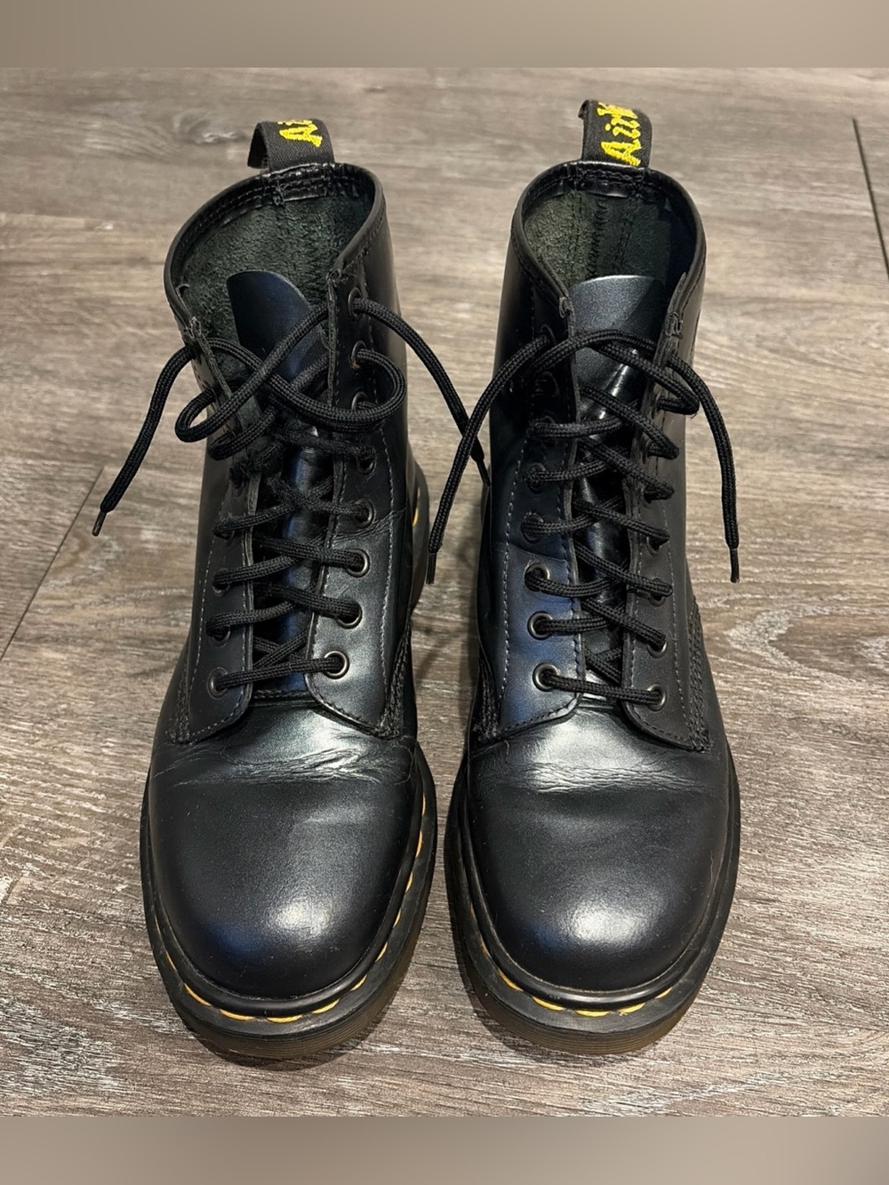 Vintage Dr Martens 1460 Black Leather Boots Made in England UK 6 US M7 W8